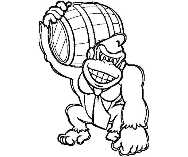 Çocuklar İçin Donkey Kong Boyama Sayfaları 