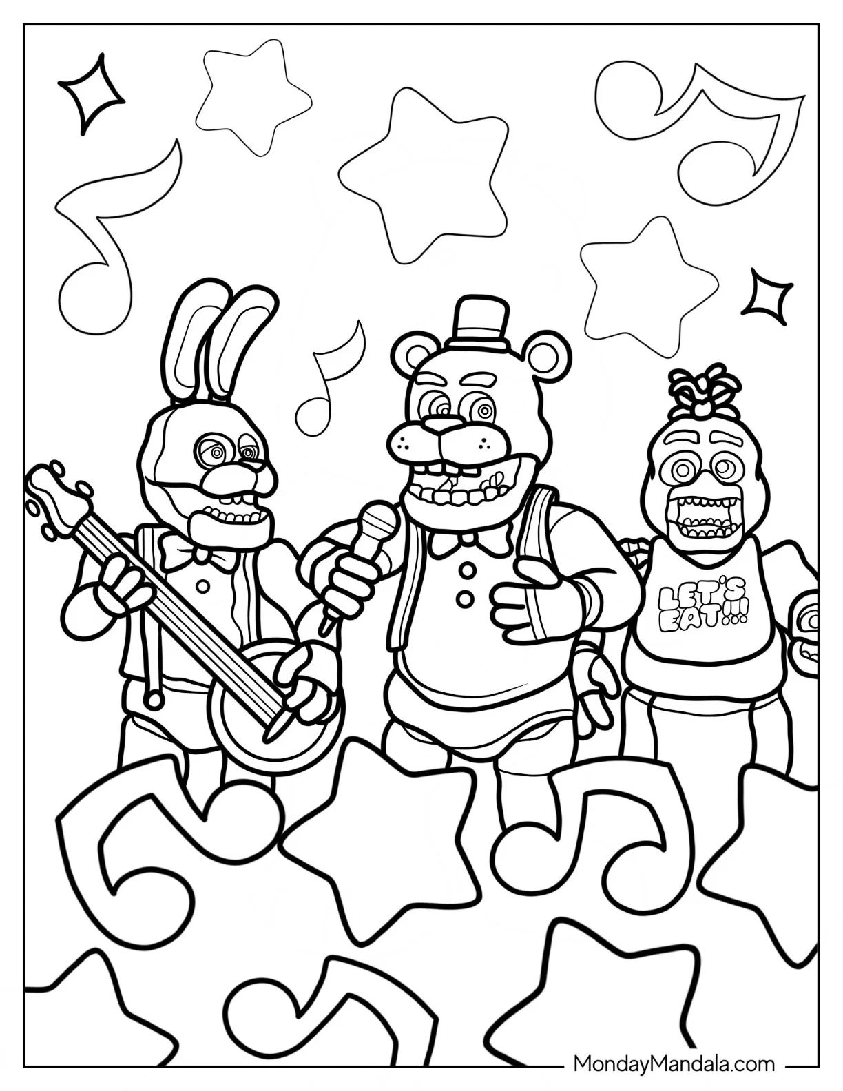 Çocuklar İçin Five Nights At Freddys Boyama Sayfaları 