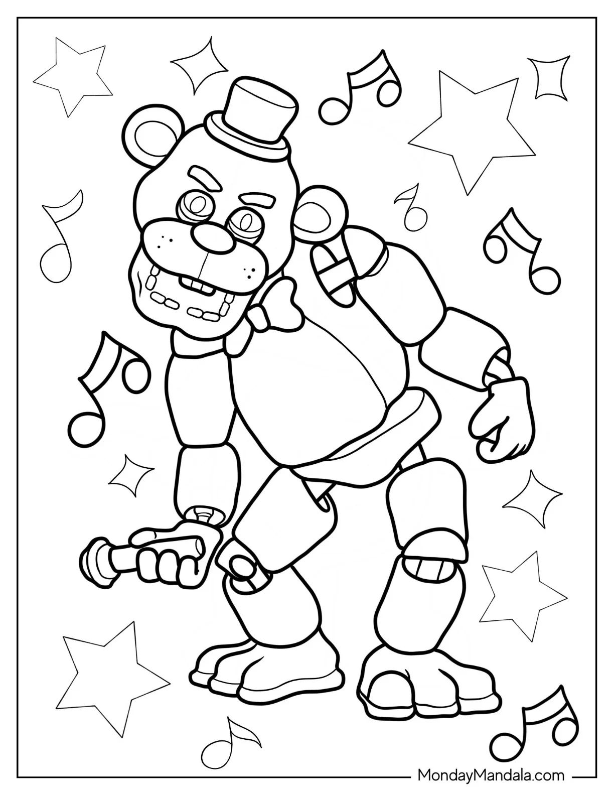 Çocuklar İçin Five Nights At Freddys Boyama Sayfaları 