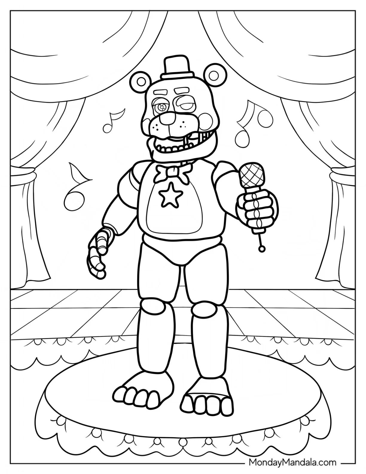 Çocuklar İçin Five Nights At Freddys Boyama Sayfaları 