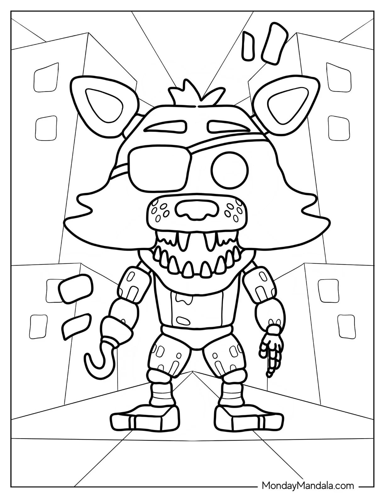 Çocuklar İçin Five Nights At Freddys Boyama Sayfaları 