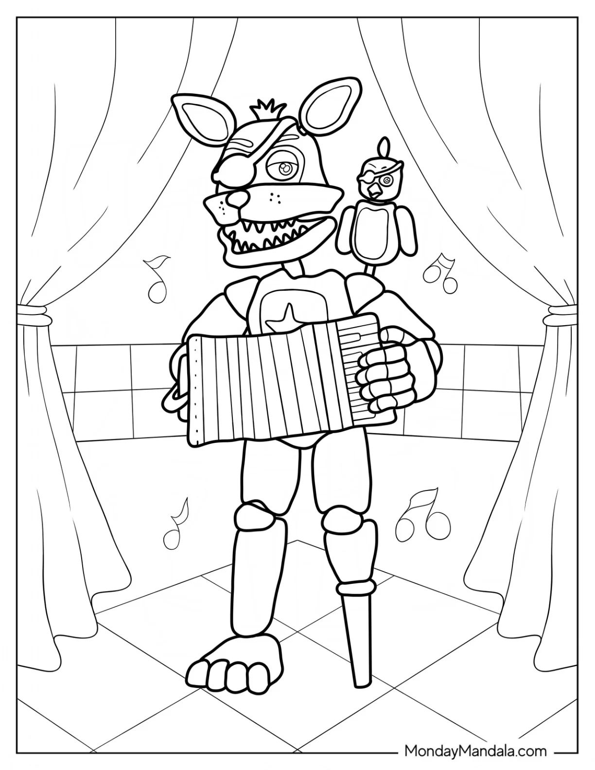 Çocuklar İçin Five Nights At Freddys Boyama Sayfaları 