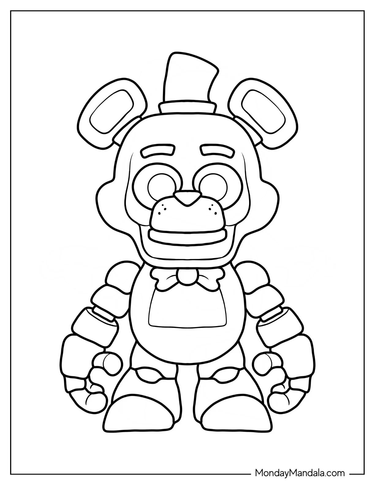 Çocuklar İçin Five Nights At Freddys Boyama Sayfaları 
