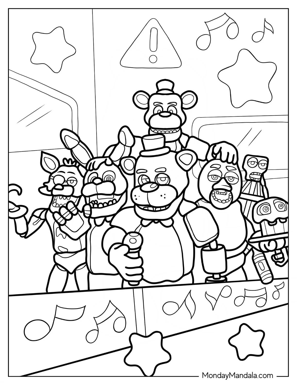 Çocuklar İçin Five Nights At Freddys Boyama Sayfaları 