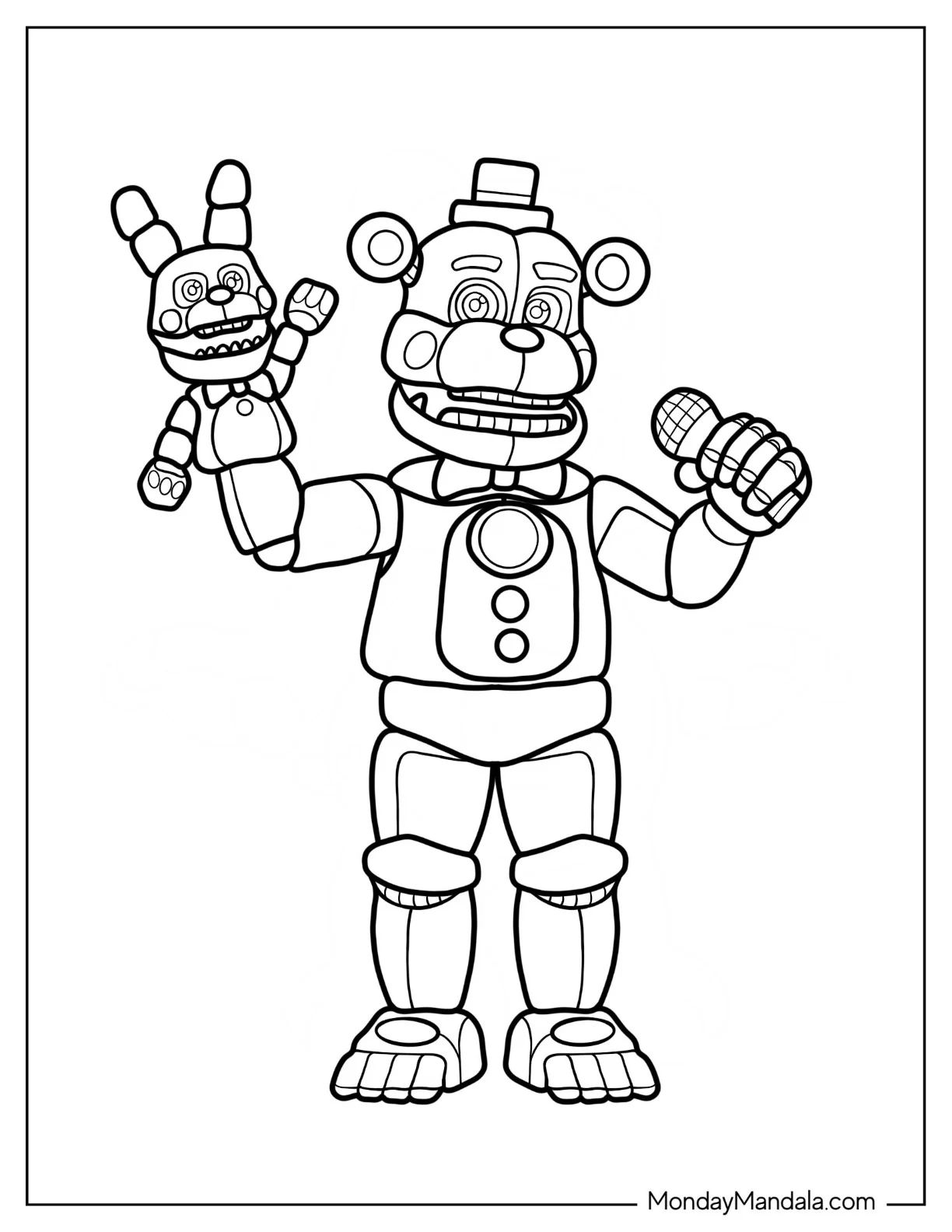 Çocuklar İçin Five Nights At Freddys Boyama Sayfaları 