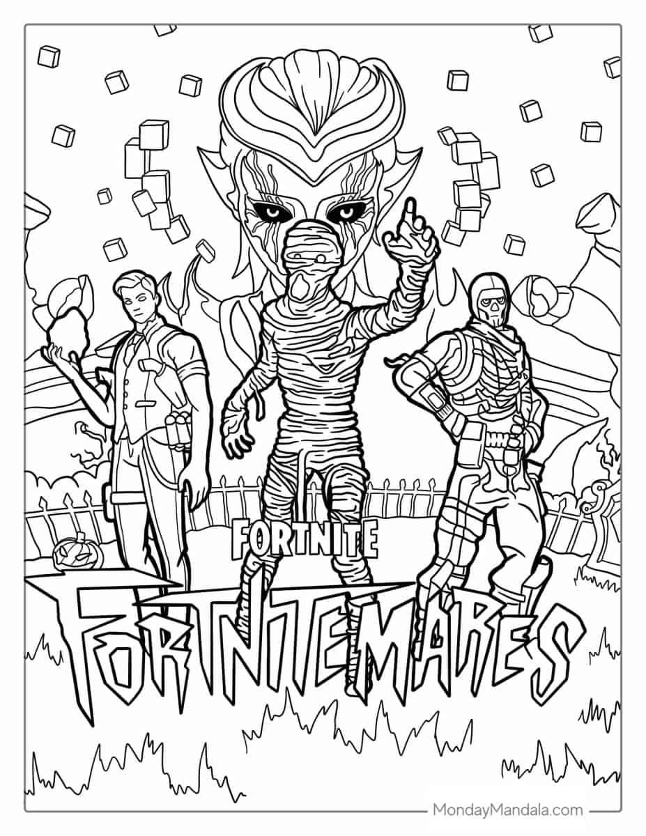Çocuklar İçin Fortnite Boyama Sayfaları 