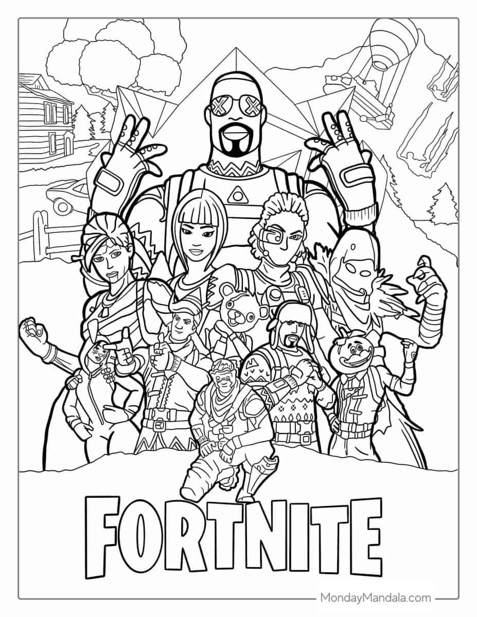 Çocuklar İçin Fortnite Boyama Sayfaları 