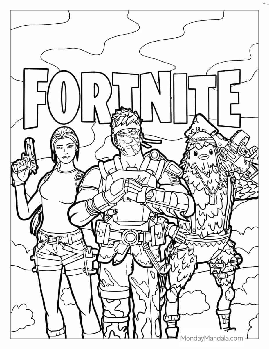 Çocuklar İçin Fortnite Boyama Sayfaları 