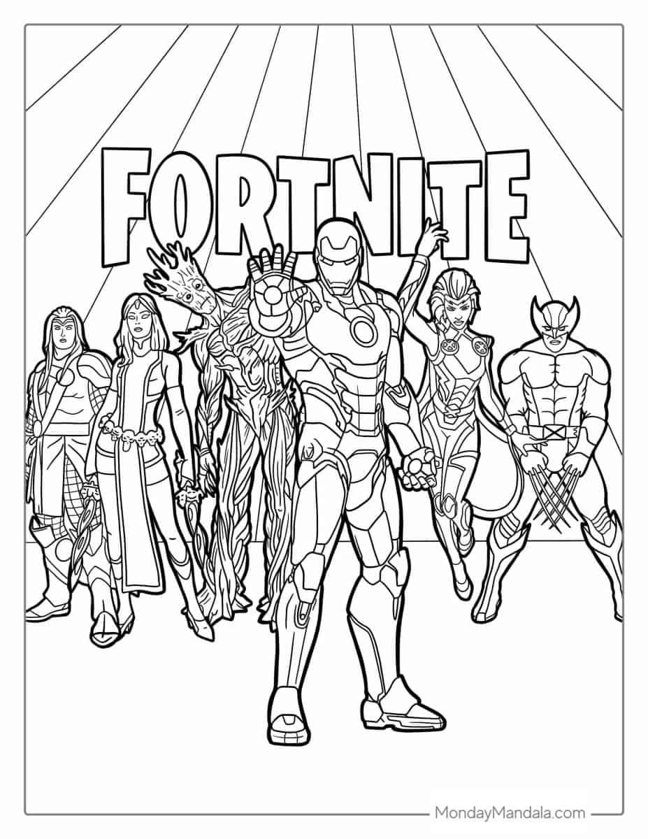 Çocuklar İçin Fortnite Boyama Sayfaları 