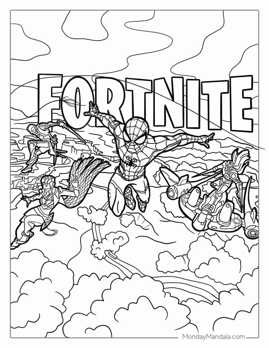 Çocuklar İçin Fortnite Boyama Sayfaları 