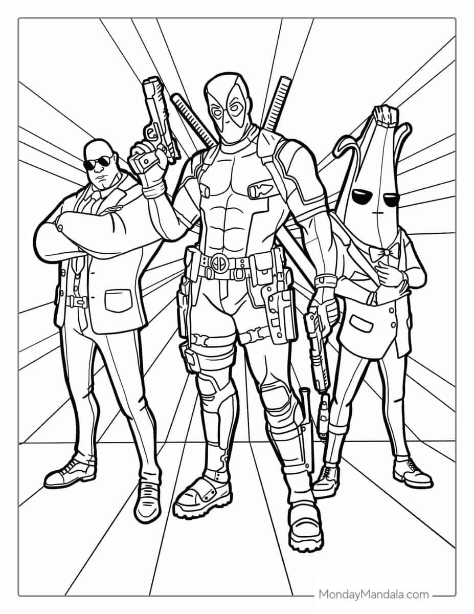 Çocuklar İçin Fortnite Boyama Sayfaları 