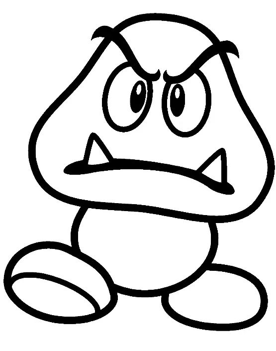 Çocuklar İçin Goomba Boyama Sayfaları 