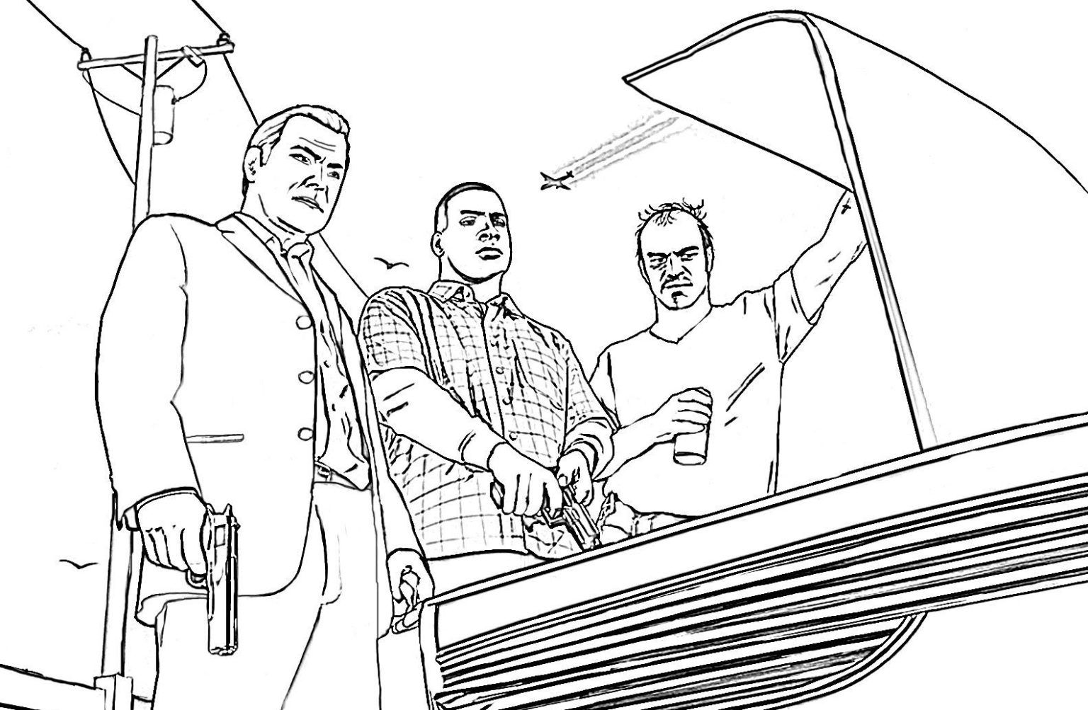 Çocuklar İçin Gta Boyama Sayfaları 