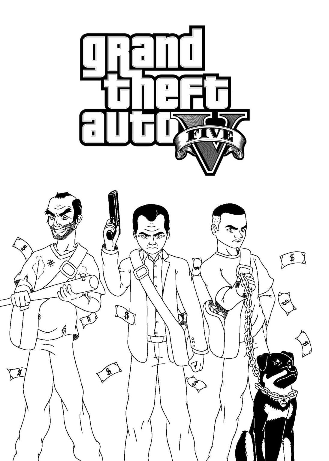 Çocuklar İçin Gta Boyama Sayfaları 