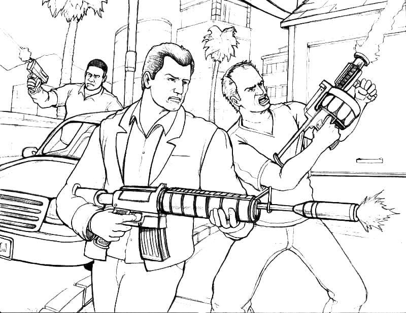 Çocuklar İçin Gta Boyama Sayfaları 