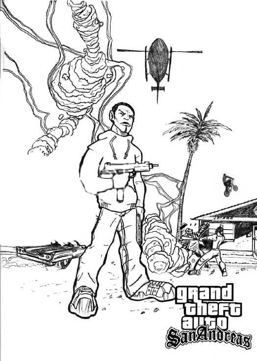 Çocuklar İçin Gta Boyama Sayfaları 