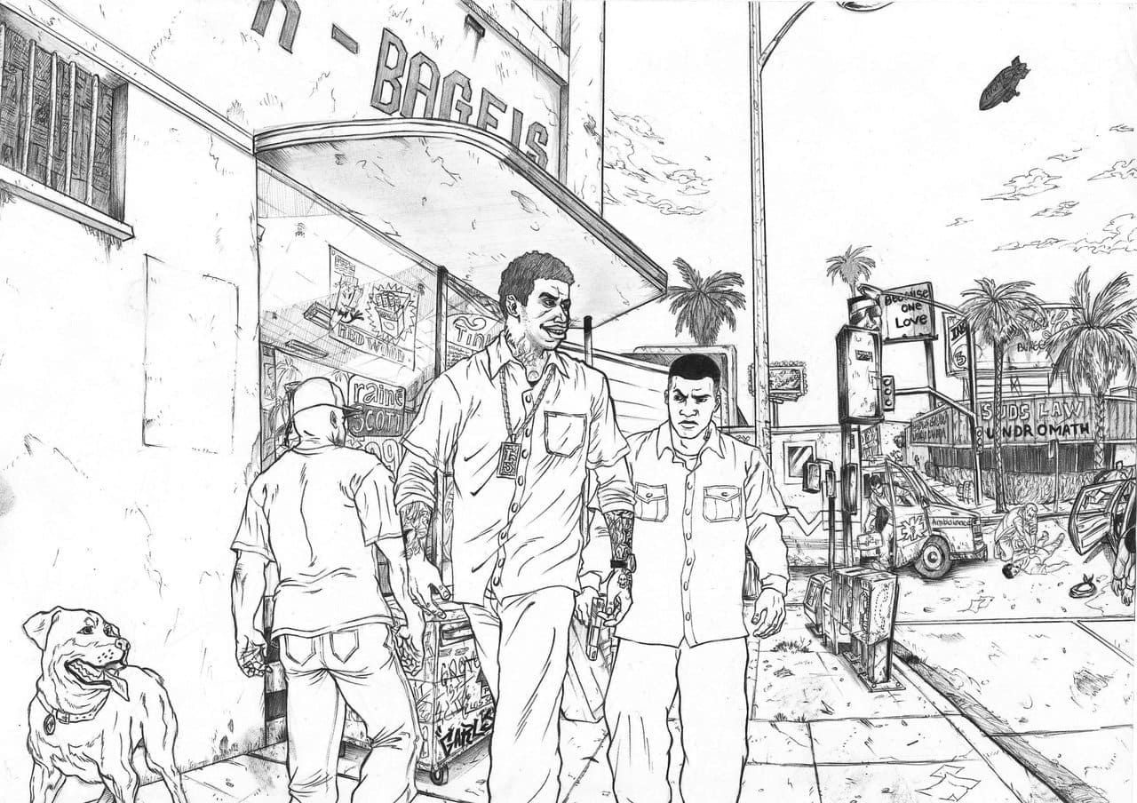 Çocuklar İçin Gta Boyama Sayfaları 