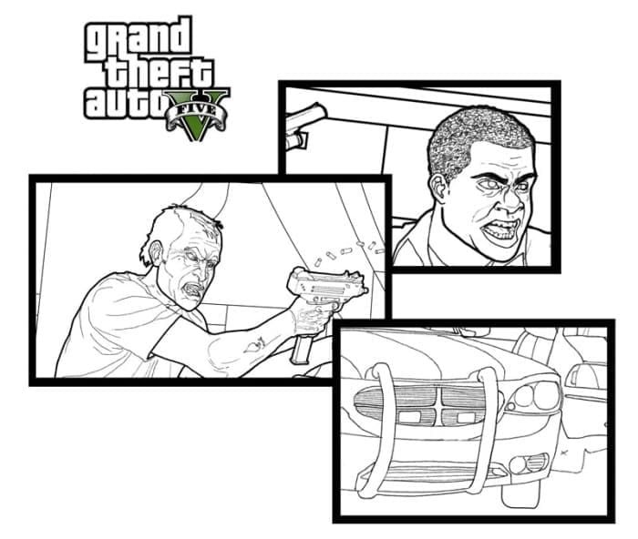 Çocuklar İçin Gta Boyama Sayfaları 