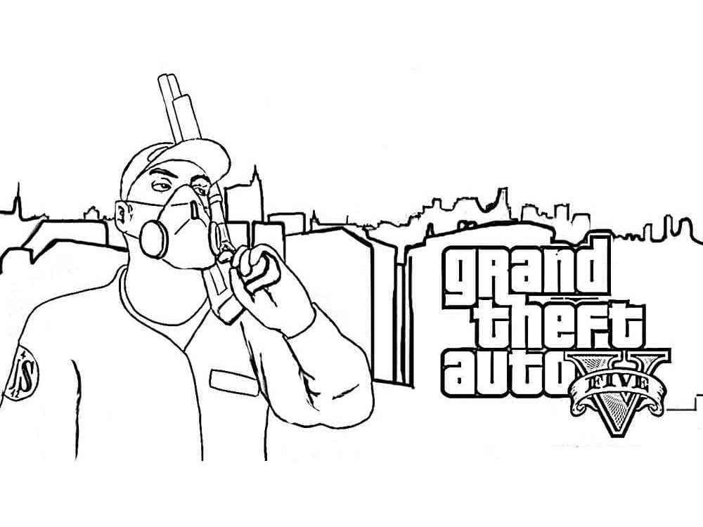 Çocuklar İçin Gta Boyama Sayfaları 