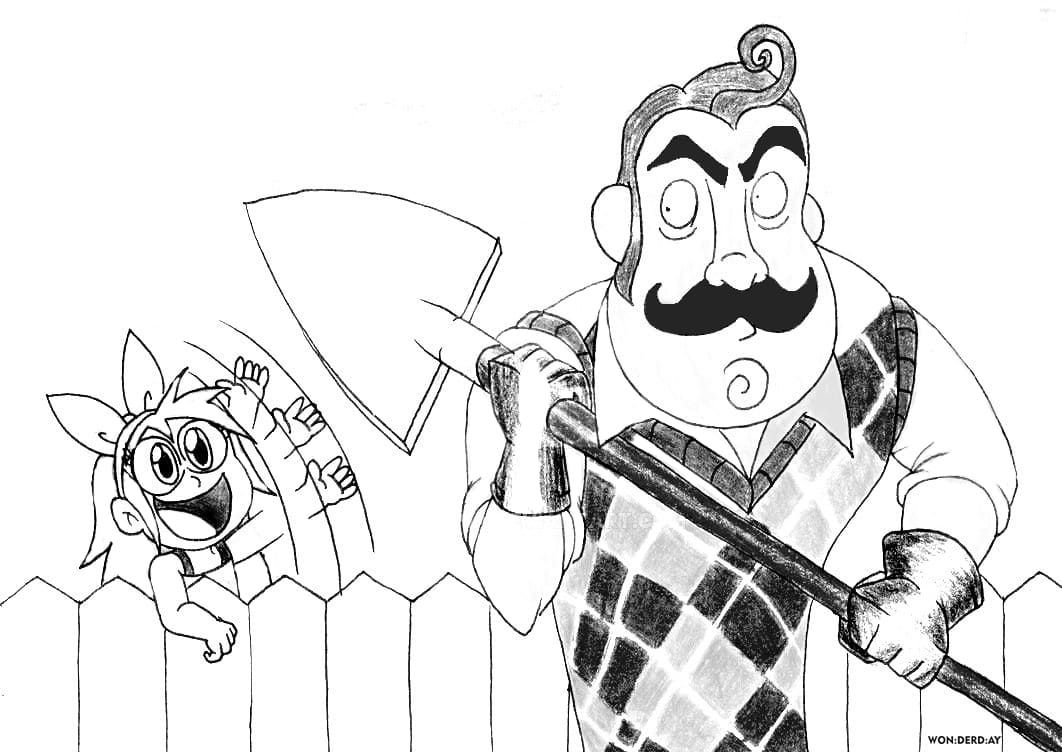 Çocuklar İçin Hello Neighbor Boyama Sayfaları 