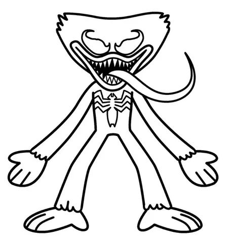 Çocuklar İçin Huggy Wuggy Boyama Sayfaları 