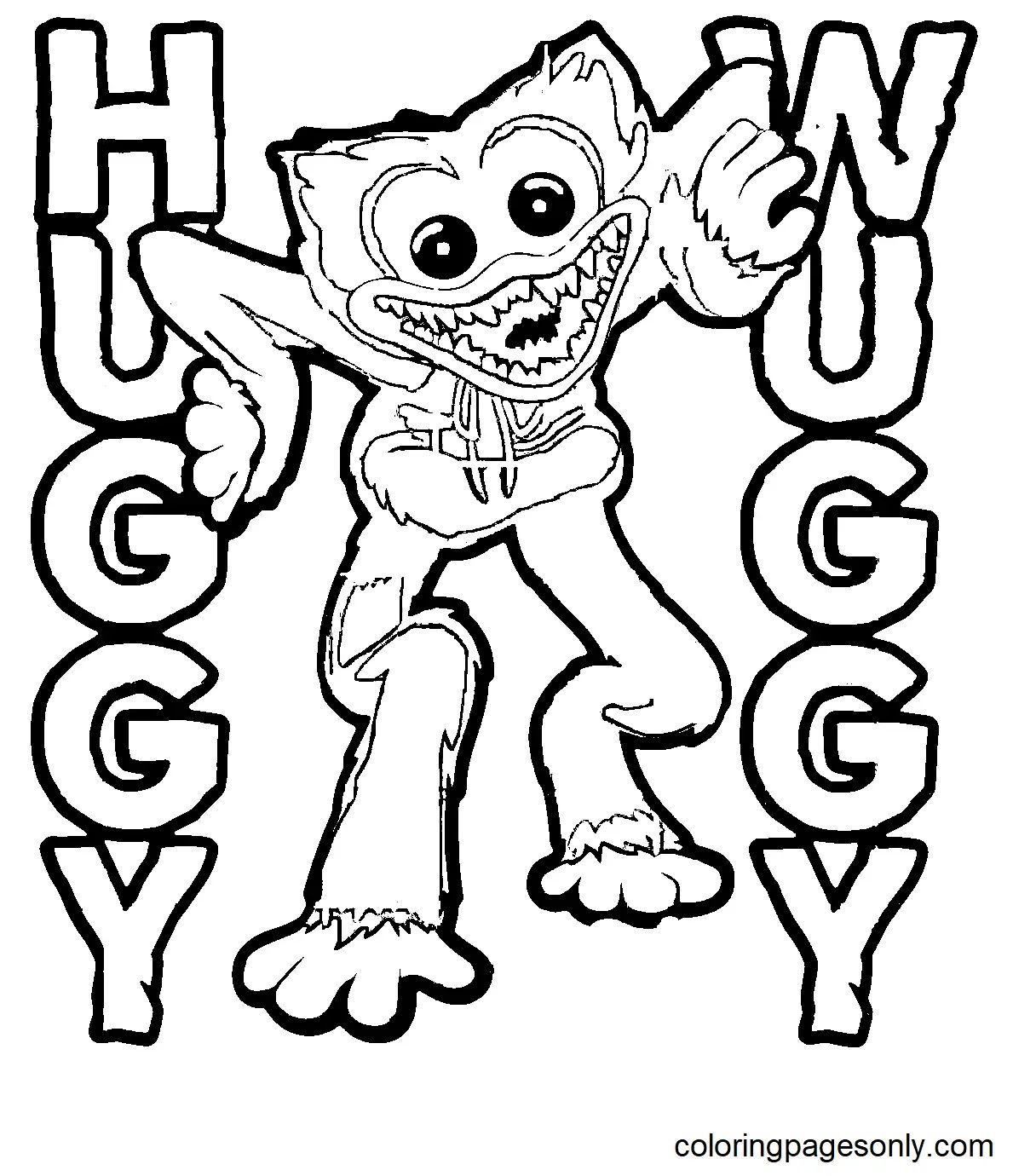 Çocuklar İçin Huggy Wuggy Boyama Sayfaları 
