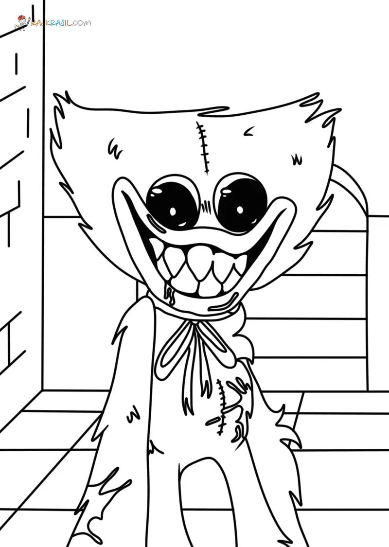 Çocuklar İçin Huggy Wuggy Boyama Sayfaları 