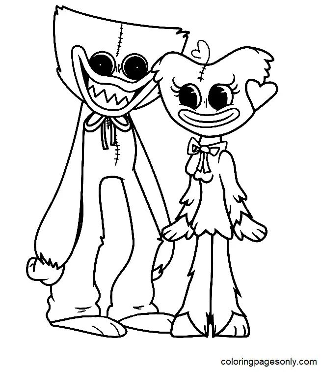 Çocuklar İçin Huggy Wuggy Boyama Sayfaları 