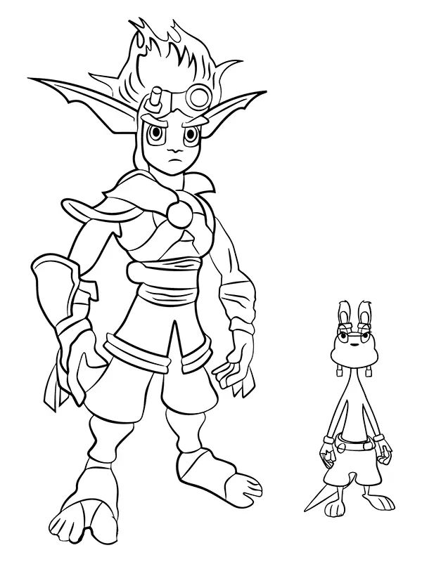 Çocuklar İçin Jak and Daxter Boyama Sayfaları 