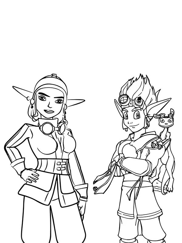 Çocuklar İçin Jak and Daxter Boyama Sayfaları 
