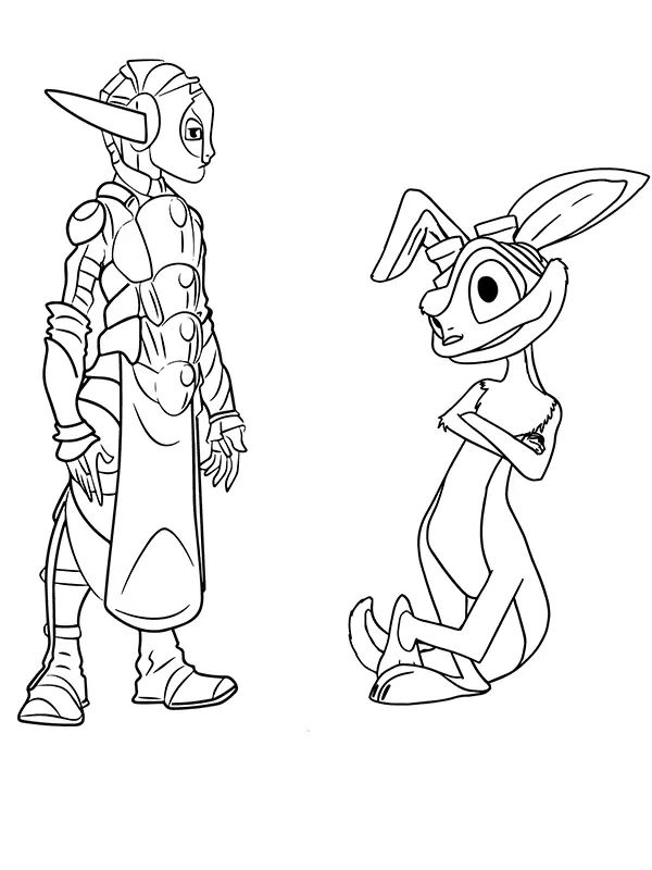 Çocuklar İçin Jak and Daxter Boyama Sayfaları 