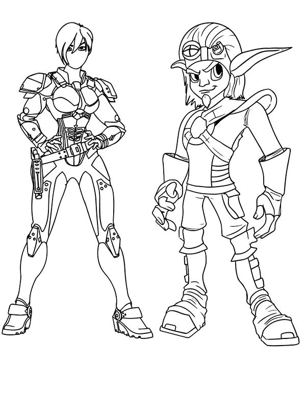 Çocuklar İçin Jak and Daxter Boyama Sayfaları 