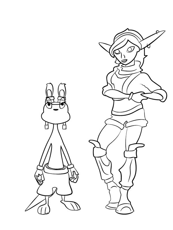 Çocuklar İçin Jak and Daxter Boyama Sayfaları 