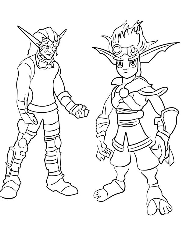 Çocuklar İçin Jak and Daxter Boyama Sayfaları 