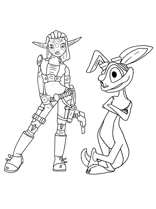 Çocuklar İçin Jak and Daxter Boyama Sayfaları 