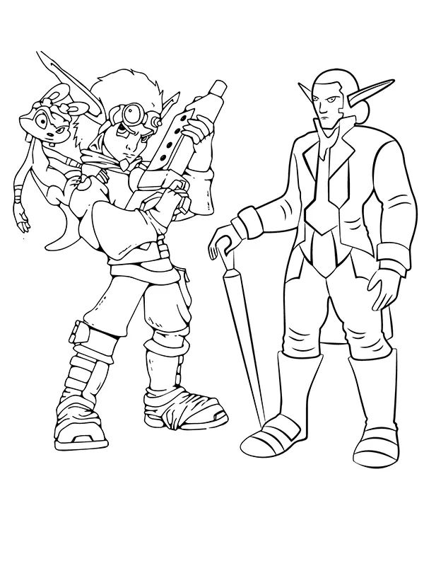 Çocuklar İçin Jak and Daxter Boyama Sayfaları 