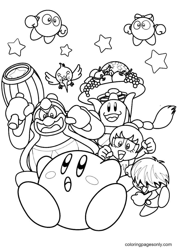Çocuklar İçin Kirby Boyama Sayfaları 
