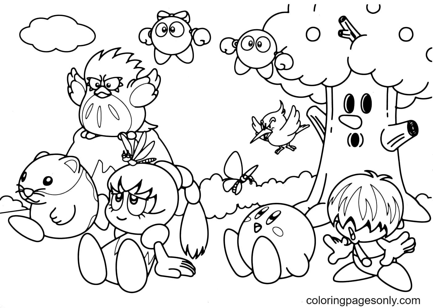Çocuklar İçin Kirby Boyama Sayfaları 