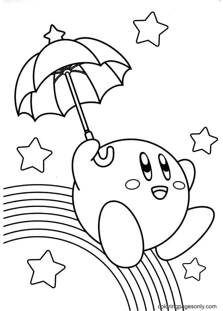 Çocuklar İçin Kirby Boyama Sayfaları 
