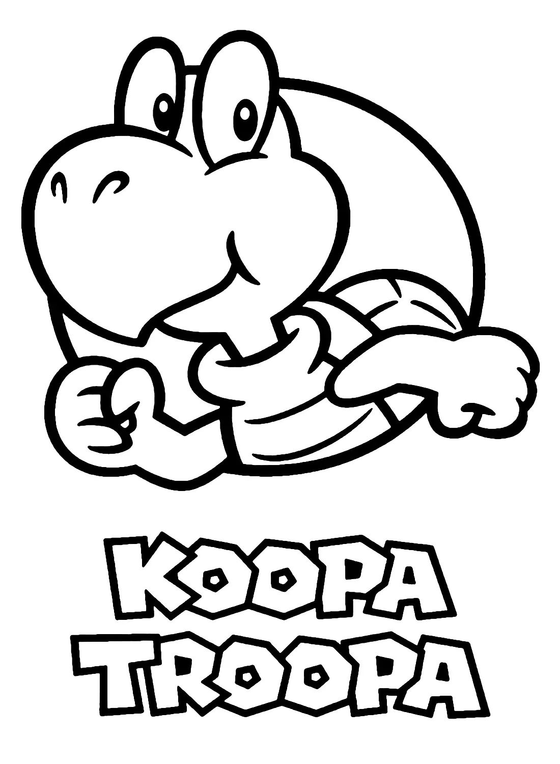 Çocuklar İçin Koopa Troopa Boyama Sayfaları 