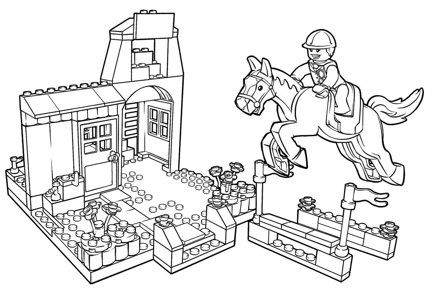 Çocuklar İçin Lego Çiftlik Boyama Sayfaları 