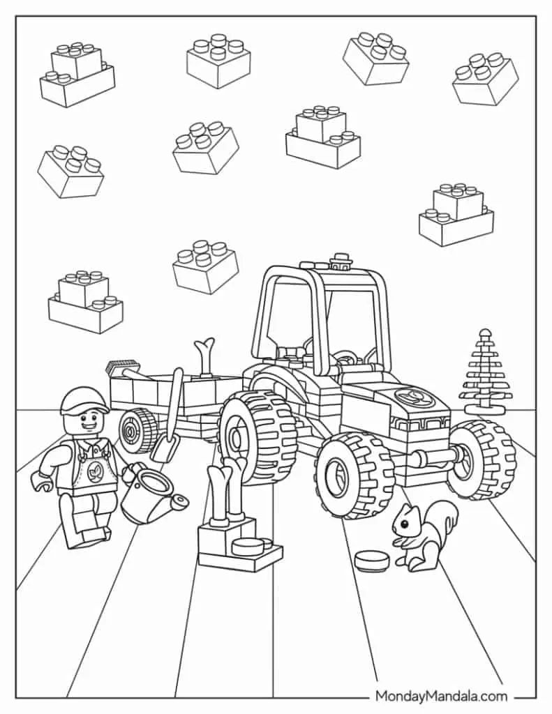 Çocuklar İçin Lego Çiftlik Boyama Sayfaları 