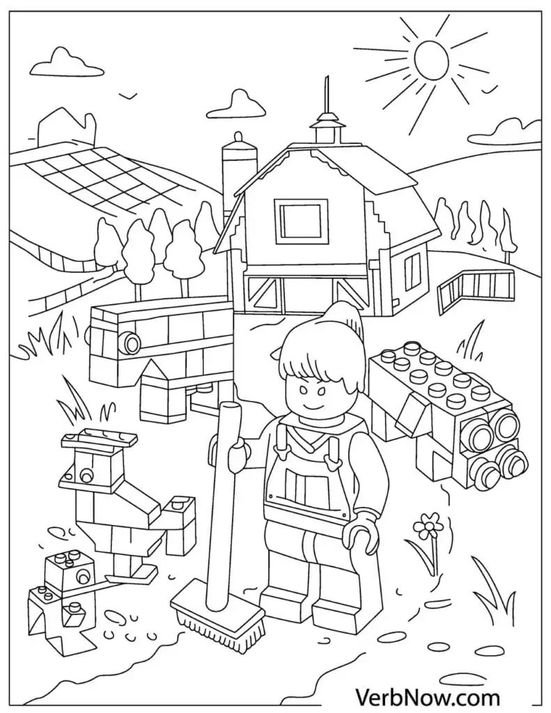 Çocuklar İçin Lego Çiftlik Boyama Sayfaları 