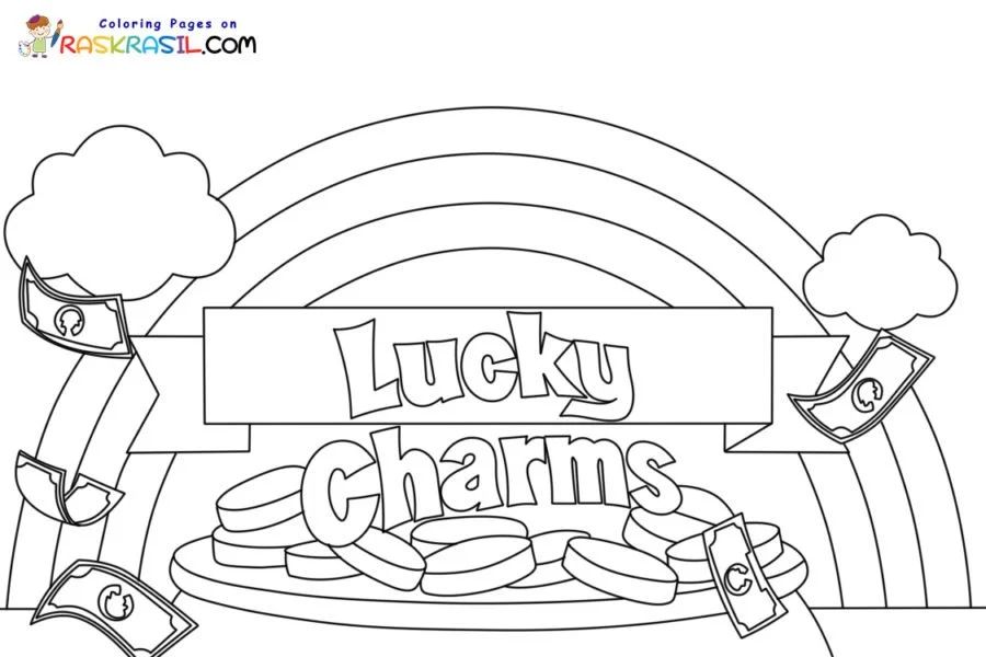 Çocuklar İçin Lucky Charms Boyama Sayfaları 
