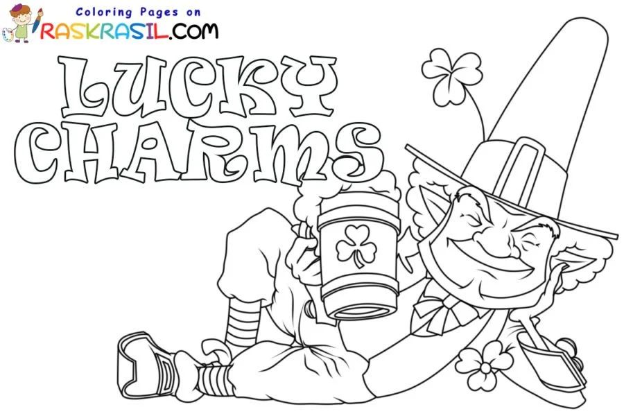 Çocuklar İçin Lucky Charms Boyama Sayfaları 