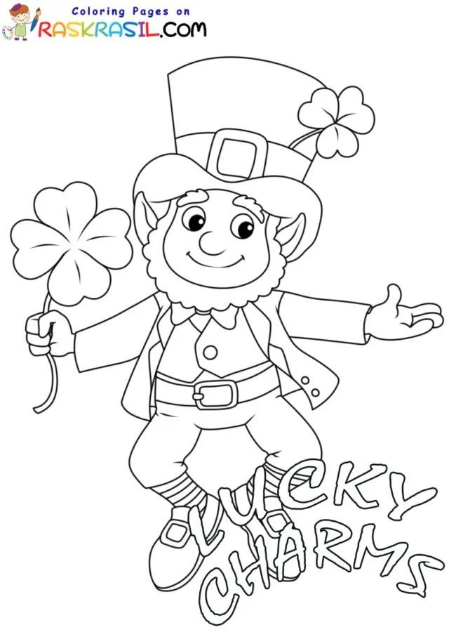 Çocuklar İçin Lucky Charms Boyama Sayfaları 