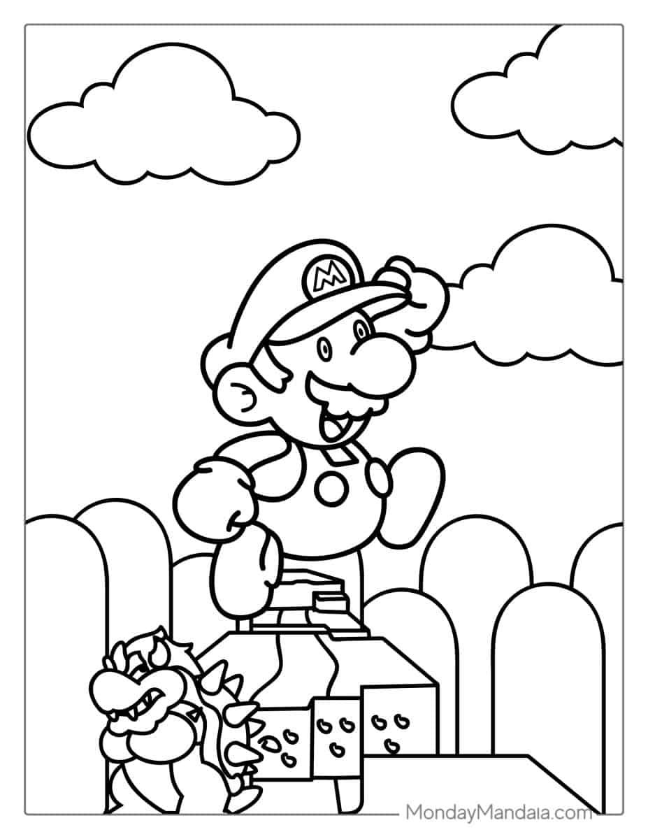 Çocuklar İçin Mario Boyama Sayfaları 
