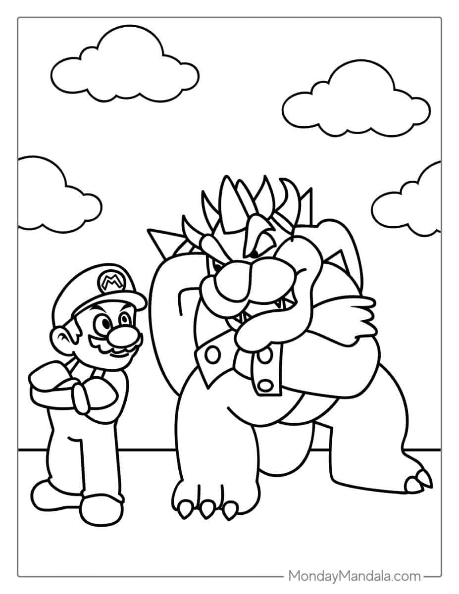 Çocuklar İçin Mario Boyama Sayfaları 