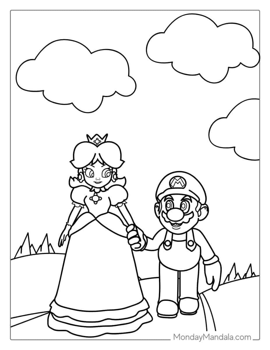 Çocuklar İçin Mario Boyama Sayfaları 