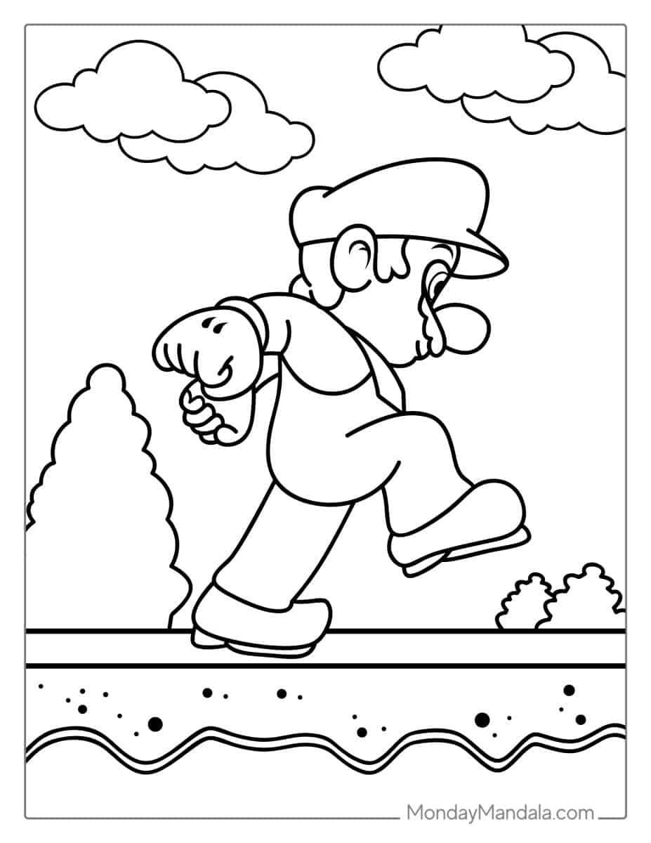Çocuklar İçin Mario Boyama Sayfaları 